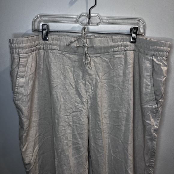 Old Navy Pants Womens XL Linen Blend Drawstring Casual Lightweight Relaxed Fit - Picture 2 of 11